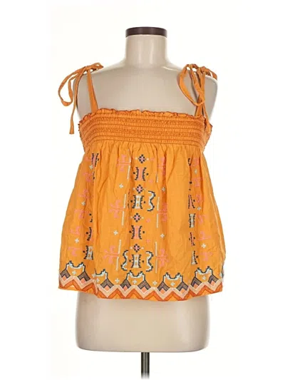 Pre-owned By Anthropologie Sleeveless Blouse In Orange
