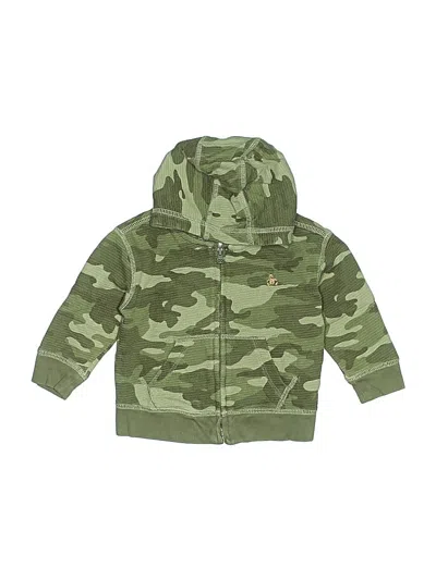Pre-owned Baby Gap Babies' Zip Up Hoodie In Green