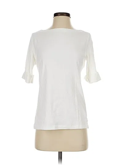 Pre-owned Karen Scott 3/4 Sleeve T-shirt In White