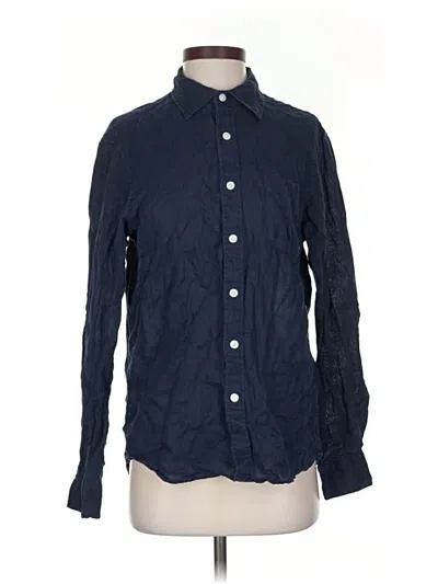 Pre-owned Muji Long Sleeve Button Down Shirt In Blue