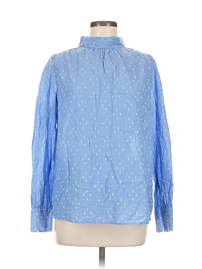 Pre-owned Ann Taylor Loft Long Sleeve Blouse In Blue