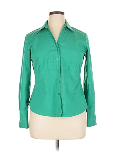 Pre-owned Style & Co Long Sleeve Button Down Shirt In Green