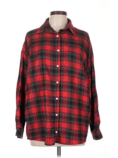 Pre-owned Sadie & Sage Long Sleeve Button Down Shirt In Red