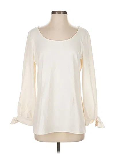 Pre-owned Ann Taylor Long Sleeve Blouse In White