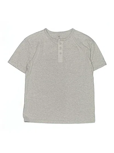 Pre-owned Gap Kids' Short Sleeve Henley Shirt In Gray