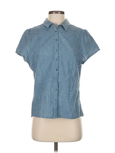 Pre-owned Prana Short Sleeve Blouse In Blue