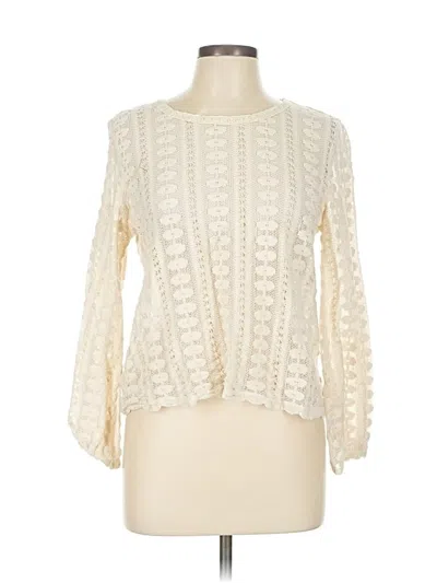 Pre-owned Easy Clothes Long Sleeve Blouse In White