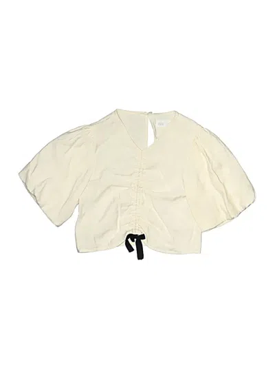 Pre-owned Zara Kids' 3/4 Sleeve Blouse In White