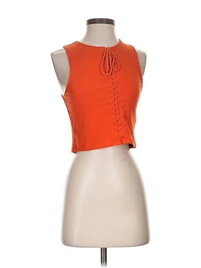 Pre-owned Daily Practice By Anthropologie Sleeveless Blouse In Orange