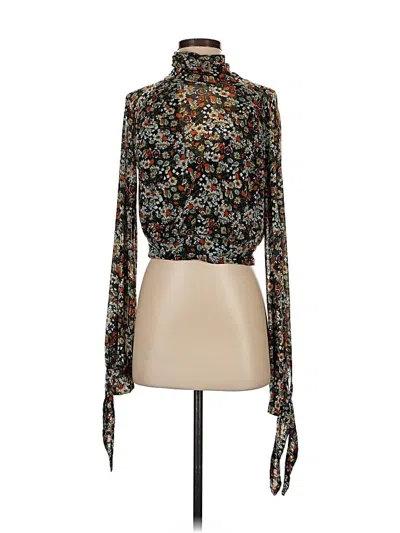 Pre-owned Free People Long Sleeve Blouse In Green