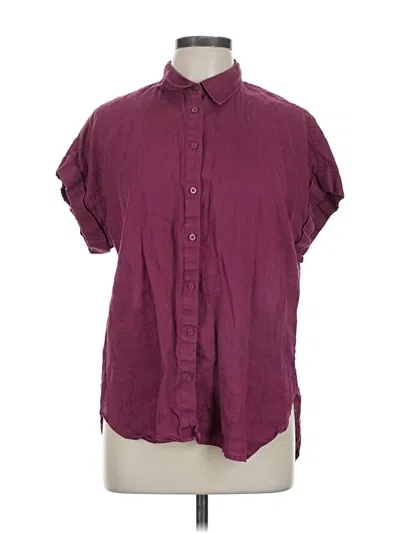 Pre-owned Polo Ralph Lauren Short Sleeve Blouse In Burgundy