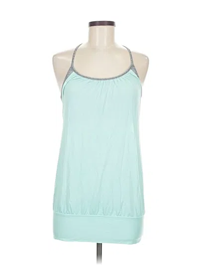Pre-owned Lululemon Athletica Tank Top Teal Halter Neckline Tops In Blue