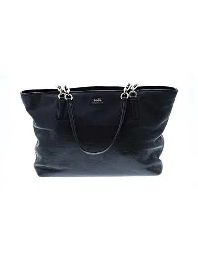 Pre-owned Coach Leather Tote Bag In Black