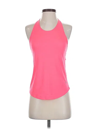 Pre-owned Under Armour Tank Top Pink Halter Neckline Tops