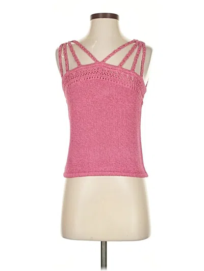 Eva Mendes By New York & Company Sleeveless Top Pink Halter Neckline Tops In Pink