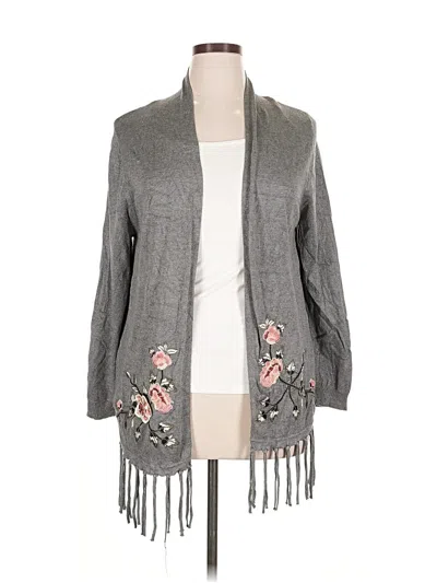 Pre-owned Lauren Michelle Cardigan Sweater In Gray