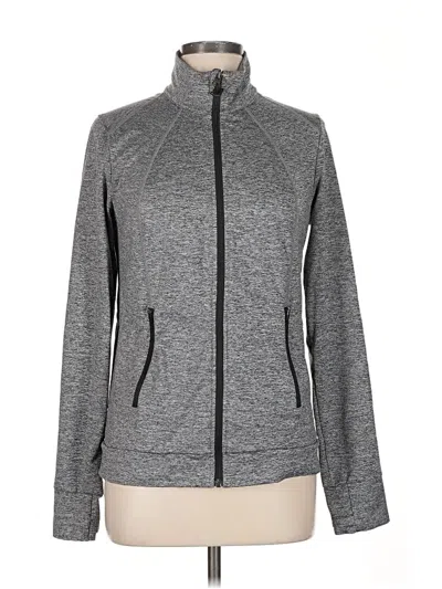 Pre-owned Zella Track Jacket In Gray