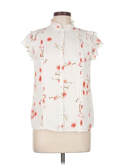 Pre-owned Cece Sleeveless Blouse In White