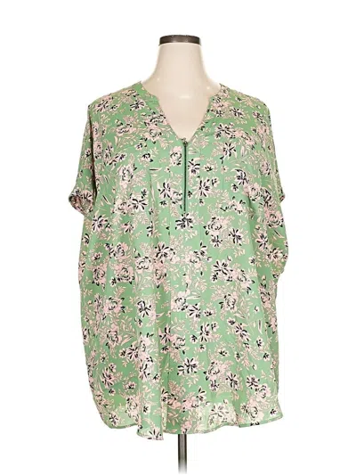 Pre-owned Torrid Short Sleeve Blouse In Green
