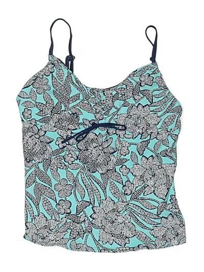 Pre-owned Lands' End Swimsuit Top Blue Paisley Pattern Swimwear
