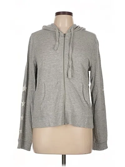 Pre-owned Z Supply Zip Up Hoodie In Gray