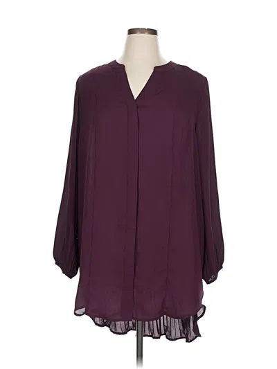 Pre-owned Melissa Mccarthy Seven7 3/4 Sleeve Blouse In Burgundy