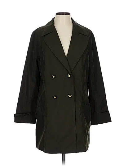 Pre-owned St John Trenchcoat In Green