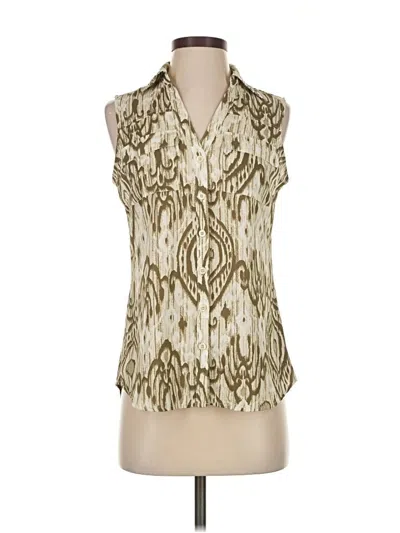 Pre-owned New York And Company Sleeveless Blouse In White