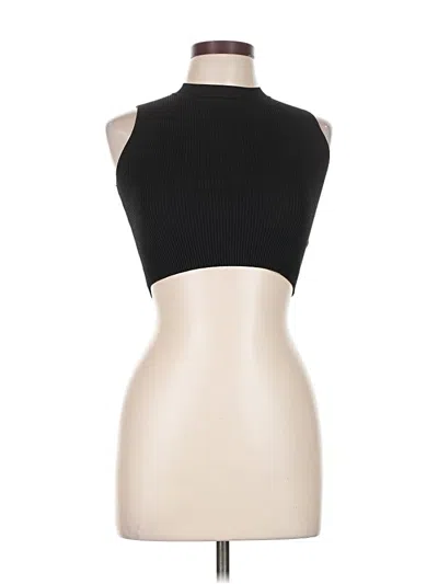 Pre-owned Happily Grey Tank Top Black Halter Neckline Tops