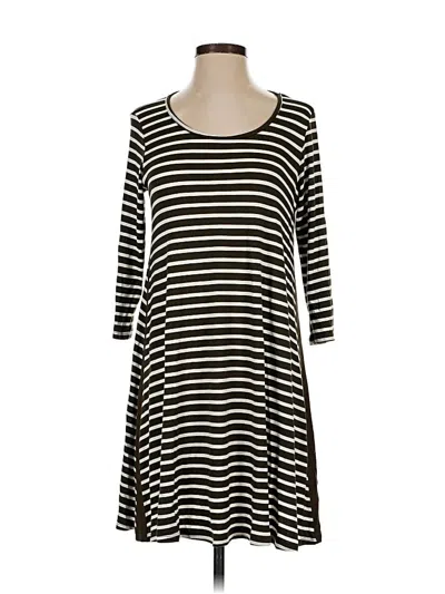 Pre-owned Nine Britton 3/4 Sleeve Top Black Boatneck Tops