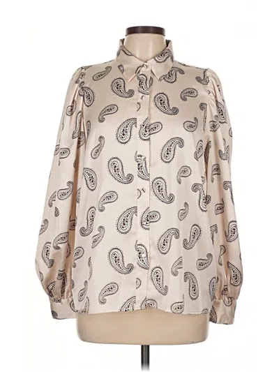 Pre-owned Ann Taylor Long Sleeve Blouse In White