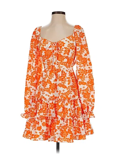 Crystal Doll Casual Dress In Orange