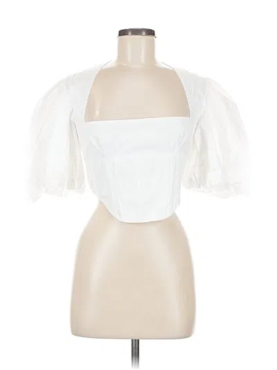 Pre-owned Solace London Short Sleeve Blouse In White
