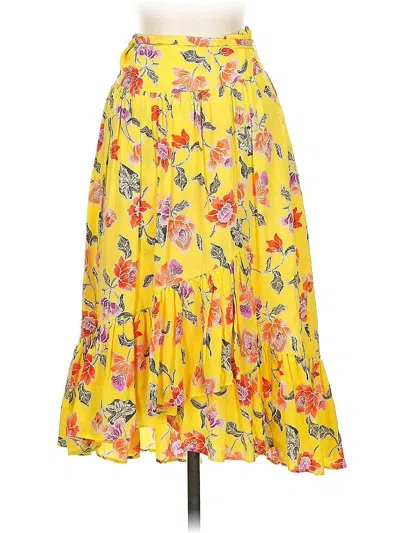 Pre-owned Joie Silk Skirt In Yellow