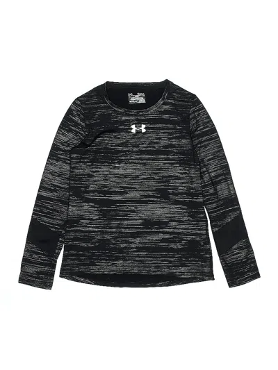 Pre-owned Under Armour Kids' Long Sleeve Henley Shirt In Black