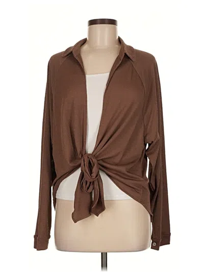 Pre-owned Emory Park Long Sleeve Polo Shirt In Brown