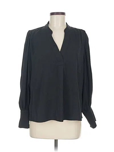 Pre-owned Banana Republic Factory Store Long Sleeve Blouse In Black
