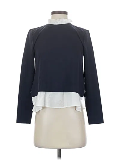 Pre-owned Ann Taylor Long Sleeve Blouse In Blue