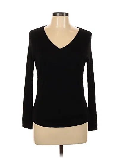 Pre-owned Grace & Lace Long Sleeve Top Black V Neck Tops
