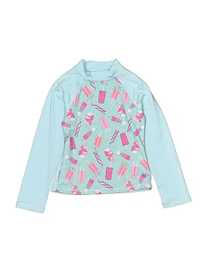 Pre-owned Lands' End Kids'  Long Sleeve Polo Shirt In Blue