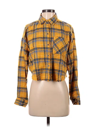 Pre-owned Faded Rose Long Sleeve Button Down Shirt In Yellow