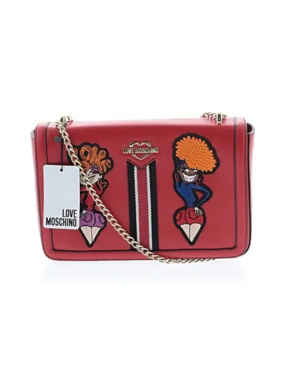 Love Moschino Leather Shoulder Bag In Red
