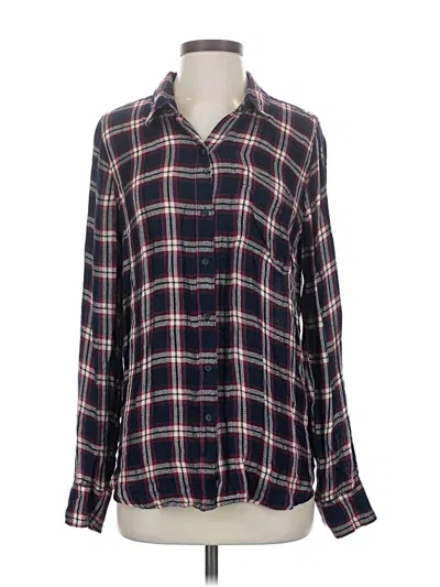 Pre-owned Lucky Brand Long Sleeve Blouse In Blue