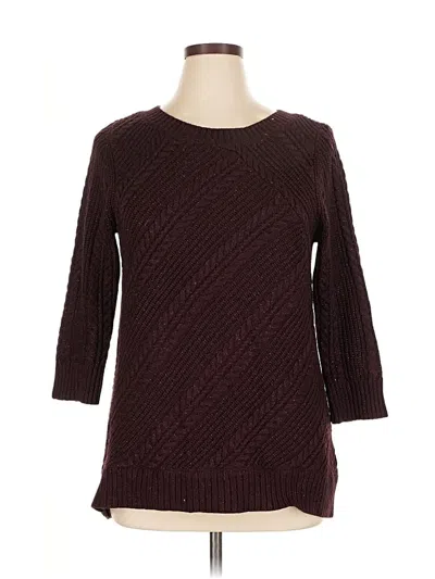 Pre-owned New York And Company Pullover Sweater In Burgundy