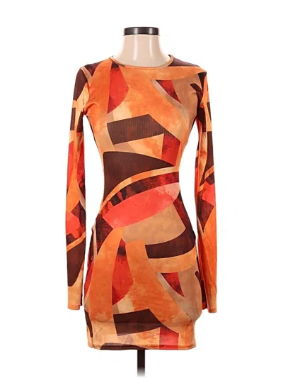 Pre-owned Prettylittlething Cocktail Dress In Orange