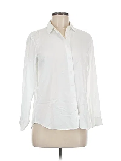 Pre-owned Uniqlo Long Sleeve Button Down Shirt In White