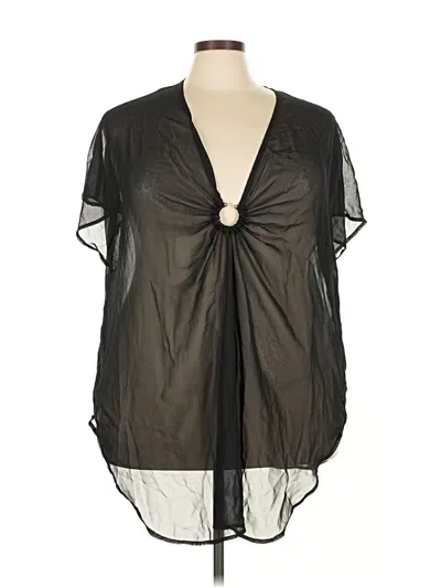 Pre-owned In'voland Short Sleeve Blouse In Black