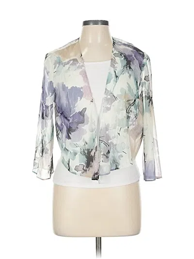 Pre-owned R & M Richards Cardigan Sweater In Silver