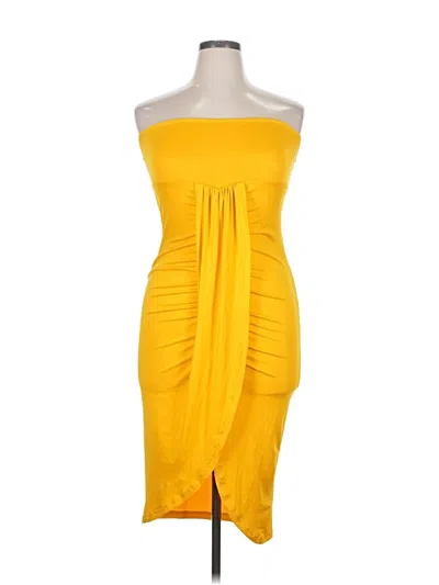 Pre-owned Shein Curve Cocktail Dress In Yellow
