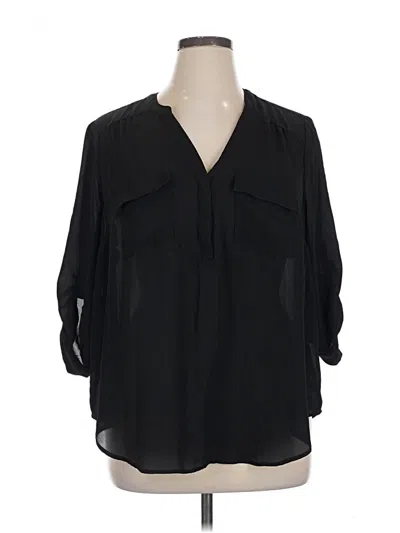Pre-owned Torrid 3/4 Sleeve Blouse In Black